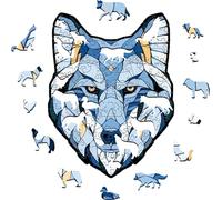 EWA Eco-Wood-Art - Wolf M Caja de Madera - Puzzle de Madera - Puzzle para Adultos y Adolescentes, 14+ - 260 Piezas