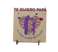 EWALAMI Tarjeta de Madera para padres - Regalo Emotivo con Mensaje Grabado - Detalle Decorativo para Día del Padre, Cumpleaños y Ocasiones Especiales. Un regalo para un papá especial.