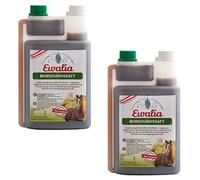 Ewalia Jugo de movimiento | Paquete doble | 2 x 1 l | Complemento alimenticio para caballos | Con corteza de sauce y hierbas