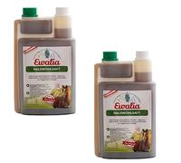 EWALIA Zumo de Garganta | 2 x 1 l | Alimento complementario para Caballos | con tomillo y malvavisco