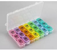 EWANTO 100 pastilleros pastilleros caja medicamentos 7 días 21 compartimentos multicolor 7 cajas diarias extraíbles caja pastillero pastillero lata pastillas dispensador