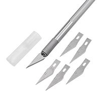 EWANTO 50 escalpelos, incluye 250 cuchillas de repuesto y tapa protectora para manualidades, cuchillo de tallar, cuchillo de manualidades, cuchillo de hobby, juego de cortapelos para manualidades,