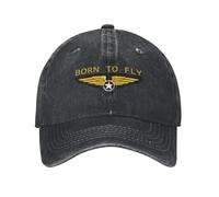 EWASDACCS Gorra de béisbol Custom Born To Fly Flight Pilot para Hombres Unéx Ajustable de algodón Flying Aviator Sombrero de papá Spring Snapback