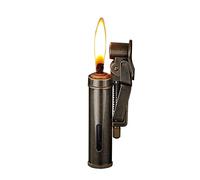 EWDHJK Encendedor de Queroseno Retro de Metal, con Tapa abatible, con Tanque de Aceite Transparente Visible, Encendedor Reutilizable y práctico, Regalo Decorativo de colección.(Bronze)