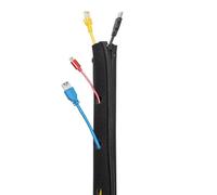 Ewent 1m-Ø100mm Manguito Flexible de Cable en Neoprene,con Hebilla y Cremallera,Funda Cables USB/Audio/Video,Cubre Cables para Oficina,Casa, Protección de Cables de Pet, Organizador Cables de PC,TV