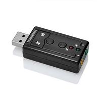 Placa de Sonido Ewent EW3762 USB 7.1 Negra Audio-in/Audio-out 3.5 mm