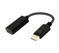Ewent Adaptador DisplayPort a HDMI 4K Cable DP Macho a HDMI Hembra, Conectores Dorados Adaptador Convertidor DP para TV HDTV Monitor Proyectores etc, 0,15m