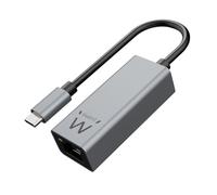 Ewent Adaptador USB-C EW9818 a RJ45 – Gigabit 1000 Mbit/s – Gris