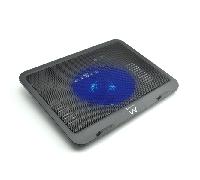 Ewent EW1250 - Ventilador para Portátil - Silencioso - Para Portátiles de hasta 16" - Almacenamiento de Cables Integrado - Puerto USB Adicional - Antideslizante - Fácil de Transportar