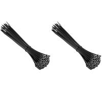 Ewent Bridas de Plastico para Cables, 100 unidades de bridas para cables eléctricos, bridas de nylon 200 x 2,5 mm, Kit de 100 Piezas Bridas Abrazadera para Cables, Negro (Paquete de 2)