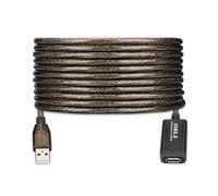 Ewent Cable Alargador USB 2.0 Activo de 20 m, Amplificador de Señal, USB-A Macho a Hembra, 480 Mbps, para Impresora, Cámara, Teclado y Periféricos