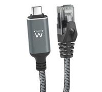 Ewent cable usb-c 3.1 a rj45 cat6 ftp, 1gbps, 2m