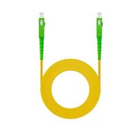 Ewent Cable de Fibra Óptica, Fibra óptica Cable SC/APC a SC/APC Monomodo Simplex 9/125, G.657A2, LSZH, para Router, Conpatible con Movistar Jazztel Vodafone Orange Amena Masmovil, Amarillo/Verde 30 M