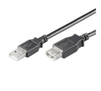 Ewent Cable alargador USB – USB-A macho a USB-A hembra – USB 2.0 1,8 m Negro