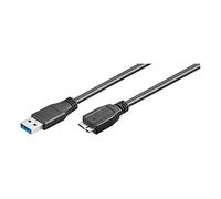 Ewent Cable USB 3.0 Tipo A/Macho a A/Micro, Doble Apantallamiento AWG 28 de Cobre, Velocidad de Transferencia hasta 5 GMbit, Negro Negro Negro 1.00 m
