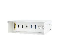 ewent caja de conexiones multimedia y red. vga + 2xhdmi + audio + 2xusb + 2xrj45 blanco