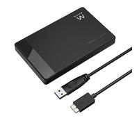Ewent Carcasa Disco Duro 2.5",USB Tipo A y Tipo B 3.2Gen1 hasta 5 Gbit/s,Carcasa Disco Duro Externo SATA III/UASP,Carcasa de Disco Duro SSD HDD de ABS 9.5mm y 7mm,Sin Herramientas/Sin Tornillos,Negro