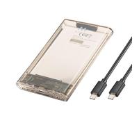 Ewent Carcasa SSD/HDD USB-C (USB 3.2 Gen1) SuperSpeed 5 Gbps, Caja externa para Disco Duro 2,5″ SATA hasta 9,5 mm, Soporte UASP, Carcasa transparente, Instalación sin tornillos, Compatible Windows/Mac