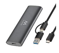 Ewent Carcasa SSD M.2 NVMe & SATA USB Type C y A 10Gbps - Caja Externa de Aluminio sin Herramientas, Portátil, Plug & Play, Compatible con Windows MacOS Linux, UASP & TRIM, Soporte 2230/2242/2260/2280