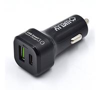 Ewent - Cargador de Coche USB - Con Puertos tipo A y C - De Carga Rápida - Potencia de 33W - Compatible con Toma de Corriente de Coche y Camión - Tamaño Compacto - Color Negro