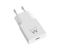 Ewent Cargador USB C, Cargador Rápido GAN Fast USB-C PD 20W, Diseño Ultrafino Slim, Adaptador de Corriente para Smartphone, iPhone de Nueva generación, iPad, Tablet, AirPods, Auriculares, Blanco