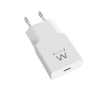 Ewent Cargador USB C, Cargador Rápido GAN Fast USB-C PD 20W, Diseño Ultrafino Slim, Adaptador de Corriente para Smartphone, iPhone de Nueva generación, iPad, Tablet, AirPods, Auriculares, Blanco