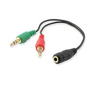 Ewent EC1642 Cable de Audio 0,15 m 3,5mm 2 x 3,5mm Negro, Verde, Rojo