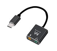 Ewent Adaptador de Audio USB-C a Jack 3.5 Negro