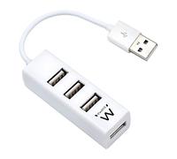 Ewent Hub USB EW1122 – 4 puertos USB 2.0 – Blanco