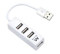 Ewent Hub USB EW1122 – 4 puertos USB 2.0 – Blanco