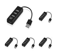 Ewent EW1123 hub de Interfaz 480 Mbit/s Negro (Paquete de 5)