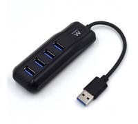 Ewent Hub USB EW1138 4 puertos USB 3.2 Gen 1 (USB 3.1 Gen 1) Type-A 5000 Mbit/s Negro
