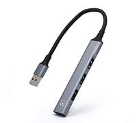 Ewent EW1144 hub de interfaz USB 3.2 Gen 1 (3.1 Gen 1) Type-A 5000 Mbit/s Gris, Plata