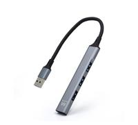 Ewent EW1144 USB A Hub, 4 Port Ultra Slim Data Hub, Hub con 3 USB A 2.0, 1 USB A 3.2 Port, Slim Type A Hub for Macbook Pro/Air, Laptop, PS5/PS4 and Mac OS, Windows, Android Systems, Aluminium