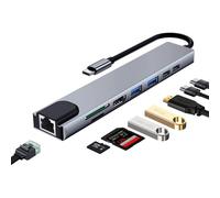 Ewent - EW1146 base para portátil y replicador de puertos Alámbrico USB 3.2 Gen 1 (3.1 Gen 1) Type-C Gris