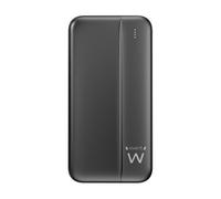 Ewent Power Bank 10000mAh UltraSlim PD 22.5W, Carga Rápida, 3 Puertos (Tipo C + USB-A), Cargador Portátil para iPhone 15, Samsung S24/S23/S22, Xiaomi, Huawei, iPad - Negro