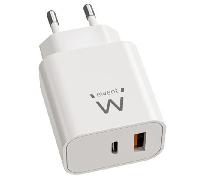 EWENT EW1318 Cargador rápido USB-C PD 20W USB-A QC