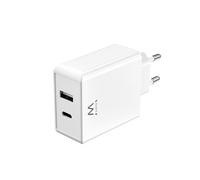 Cargador Ewent EW1328 USB-C/USB-A 45W QC 3.0 GaN Blanco