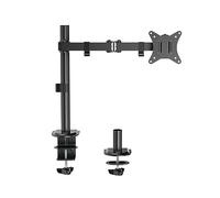 Ewent EW1510 Abrazadera para Pantalla única, Soporte de Mesa para PC, Soporte para TV/Monitor de 13-27", Ajustable en Altura y Inclinación y Giro, con Abrazadera, VESA 75X75-100X100(33cm13,68,6cm27)