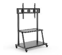 Soporte TV Ewent EW1541 Acero Resistente 150kg Altura Ajustable 4 Ruedas 2 Estantes