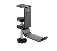 Ewent EW1585 Soporte Universal para Auriculares, Brazo Giratorio Multifunción Ajustable 360 con Organizador de Cables,Abrazadera de Escritorio Ajustable,Soporte de Aluminio para Auriculares,Negro