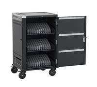 Ewent EW1701 Carro Armario de Carga y Gestión para 36 Tablets/Portátiles hasta 15.6", Negro/Gris, Ensamblado