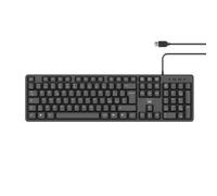 Ewent EW3108 - Teclado Italiano (USB+PS/2, Negro, PC/server, Oficina, Derecho)
