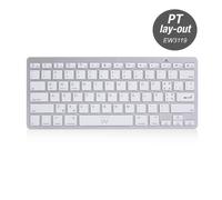 Ewent ew3119 teclado hogar bluetooth qwerty portugués plata, blanco