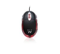 Ewent ew3174 Mini ratón óptico, 1000dpi, Cable de 1,15 m