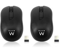Ewent EW3223 Ratón inalám Negro 1000 dpi (Paquete de 2)