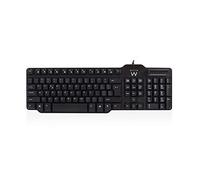 Ewent EW3251 Teclado Multimedia con Lector de DNI (QWERTY Italiano), Color Negro