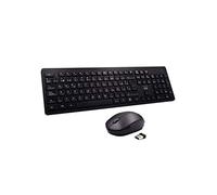 Ewent EW3256 Pack Teclado y Ratón Inalámbrico 2.4 GHz, QWERTY Español Chiclet Teclado, Teclado Inalámbrico Raton silencioso Portátil, Larga Duración de la Batería, Color Negro