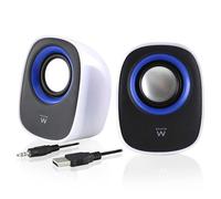 Ewent EW3513 - Sistema de altavoces 2.0 de escritorio (con alimentación USB) negro, azul, blanco