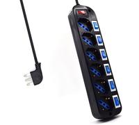 Ewent ew3850 limitador de tensión negro 6 salidas ac 220 v 1,5 m
